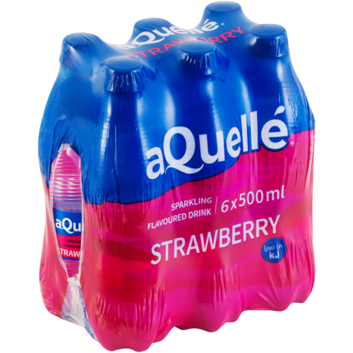 aQuellé Strawberry Flavoured Sparkling Drinks 6 x 500ml