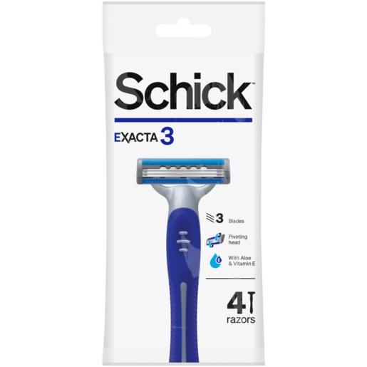 Schick Exacta 3 Disposable Razor 4 Pack