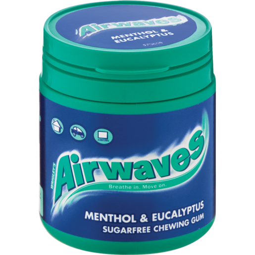 Wrigley's Airwaves Menthol & Eucalyptus Sugarfree Chewing Gum 60 Pack