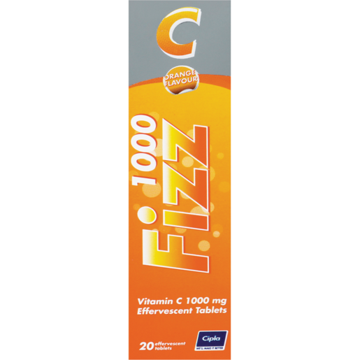 Cipla Fizz 1000 Vitamin C Supplement Effervescent Tablets 20 Pack