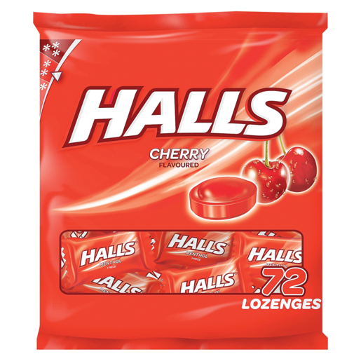 Halls Cherry Flavoured Lozenges 72 Pack