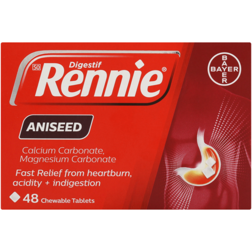 Rennie Digestif Aniseed Flavoured Antacid Chewable Tablets 48 Pack