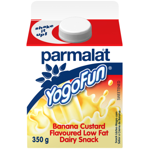 Parmalat YogoFun Banana Custard Flavoured Low Fat Drinking Yoghurt 350g
