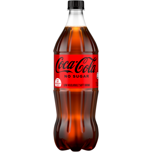 Coca-Cola No Sugar Soft Drink Bottle 1L