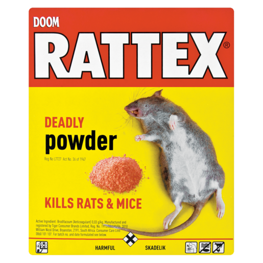 DOOM Rattex Deadly Powder Rat Poison 100g