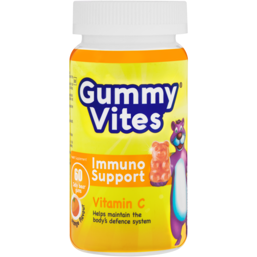 Gummy Vites Orange Flavour Immuno Support Jelly Bear Gums 60 Pack