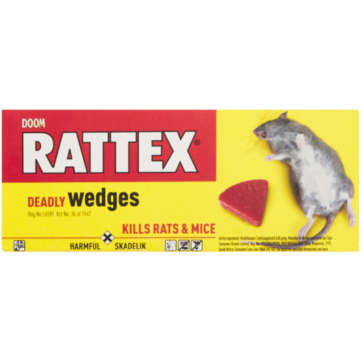 DOOM Rattex Deadly Pellets Rat Poison Wedges 75g