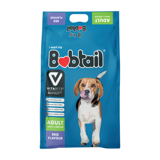 Bobtail BBQ Flavour Small-Medium Adult Dry Dog Food 8kg