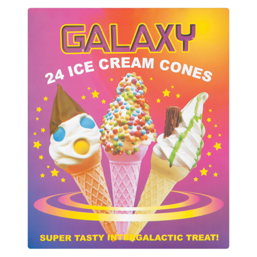Galaxy Ice Cream Cones 24 Pack