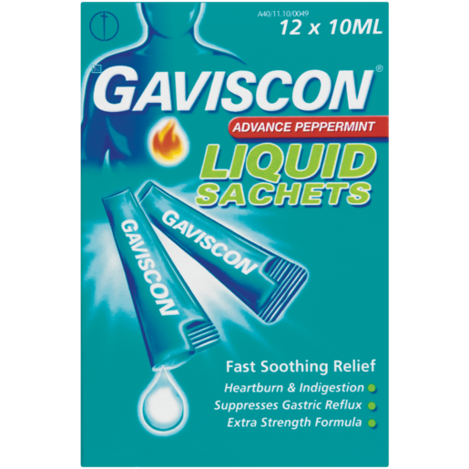 Gaviscon Peppermint Anti-Acid Liquid Sachets 12 x 10ml