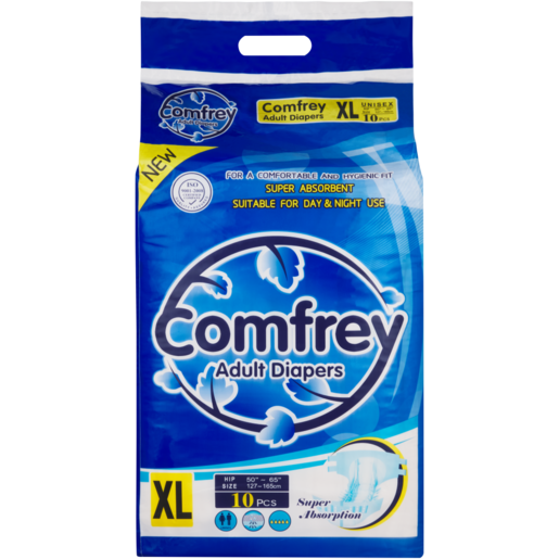 Comfrey Unisex Adult Diapers XL 10 Pack