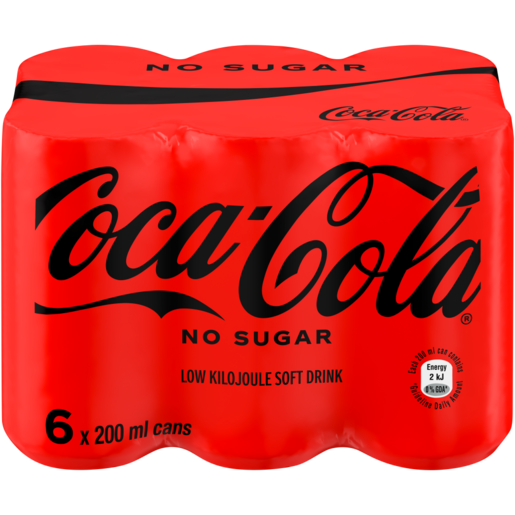 Coca-Cola Zero Soft Drink Cans 6 x 200ml