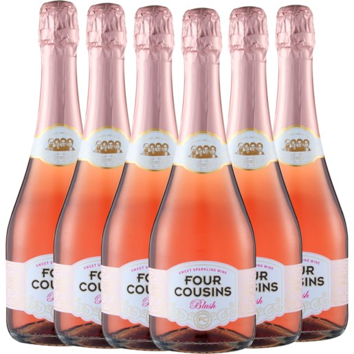 Four Cousins Blush Sparkling Rosé Wine Bottles 6 x 750ml