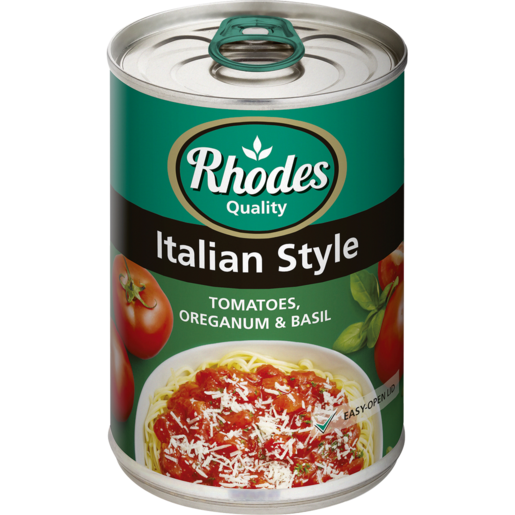 Rhodes Italian Style Tomatoes, Oreganum & Basil Mix 410g