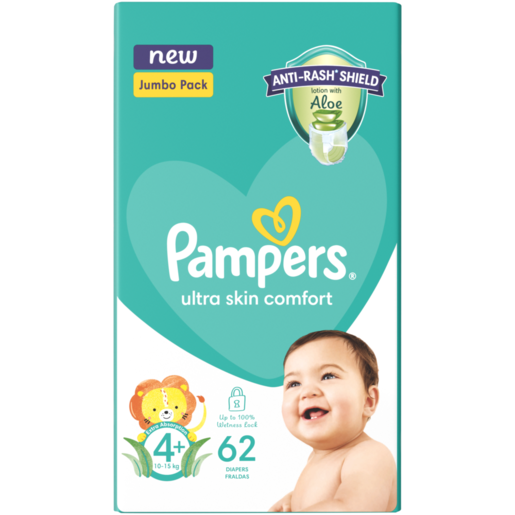 Pampers Size 4+ Disposable Nappies 62 Pack