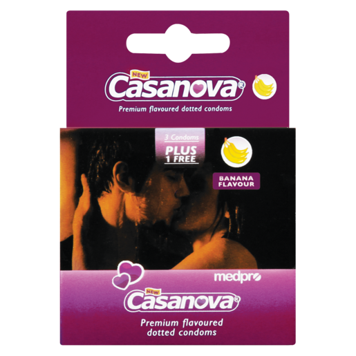 Casanova Banana Flavoured Condoms 4 Pack