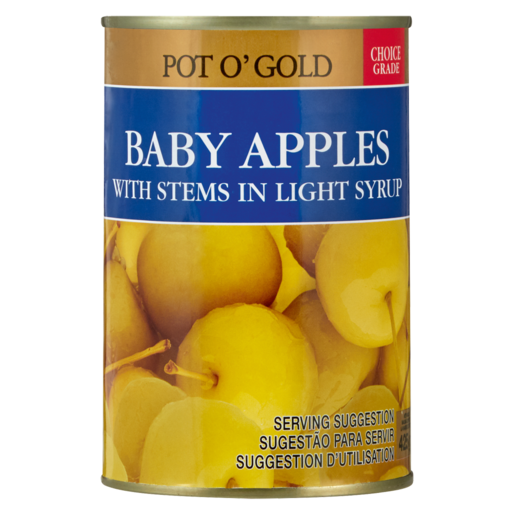 Pot O' Gold Baby Apples With Stems In Light Syrup Can 425g