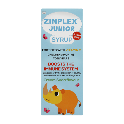 Zinplex Junior Sugar Free Cream Soda Flavoured Immune System Boost Syrup 200ml