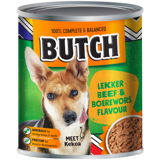 Butch Beef & Boerewors Flavoured Dog Food Can 820g