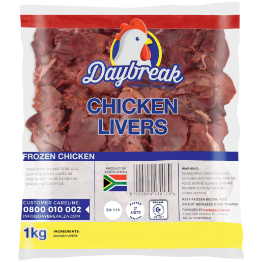 Daybreak Frozen Chicken Livers 1kg 