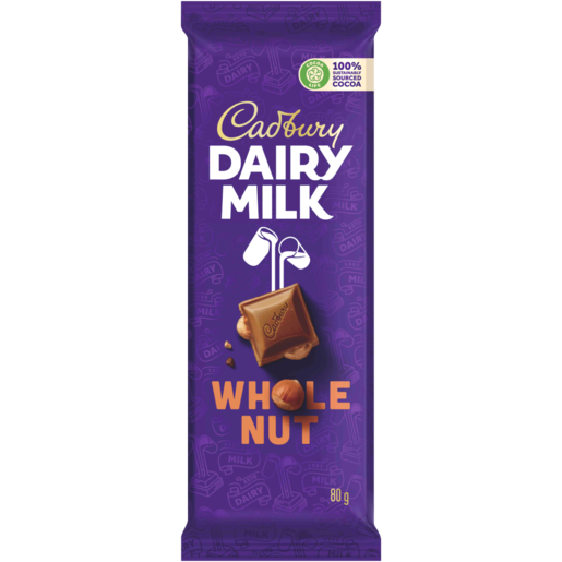 Cadbury Dairy Milk Whole Nut Chocolate Slab 80g