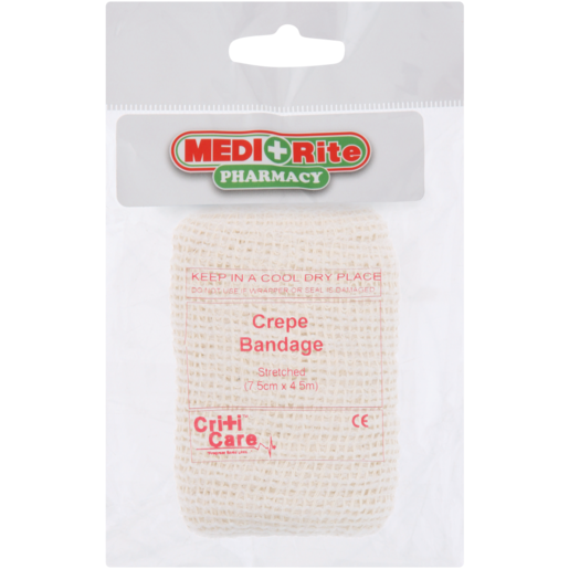 Medirite Pharmacy Crepe Bandage 7.5cm x 4.5m