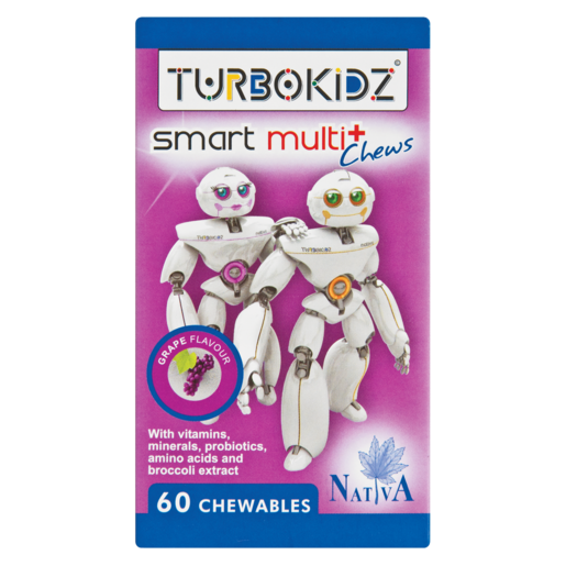 Turbo Kids Grape Flavoured Vitamin Tablets 60 Pack