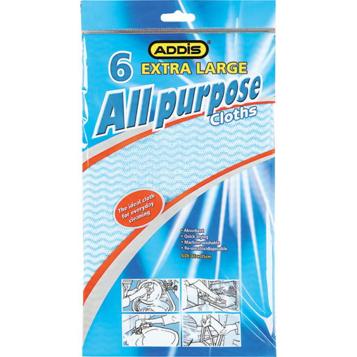 ADDIS Extra Large All Purpose Cleaning Cloths 6 Pack