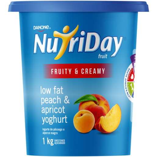 NutriDay Low Fat Peach & Apricot Fruit Yoghurt 1kg