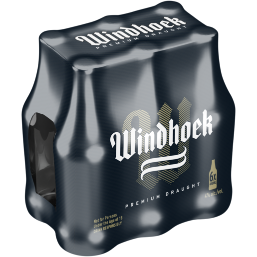 Windhoek Premium Draught Beer Bottles 6 x 440ml