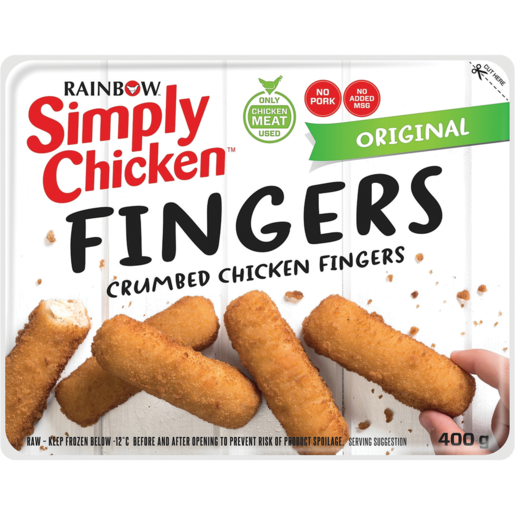 Simply Chicken Frozen Original Crumbed Chicken Fingers 400g