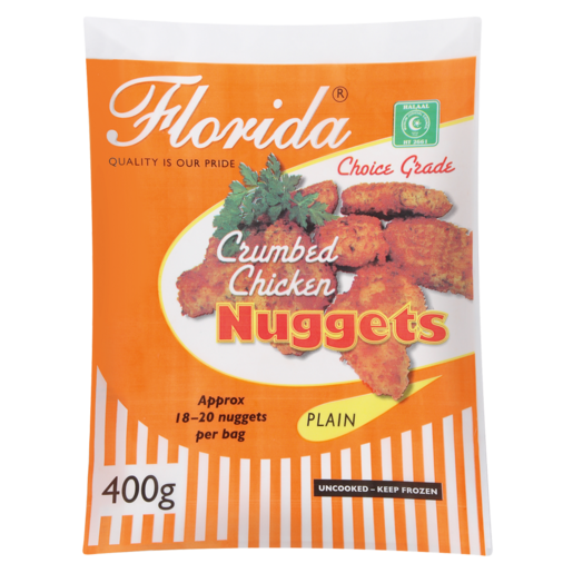 Florida Choice Grade Frozen Crumbed Chicken Nuggets 400g