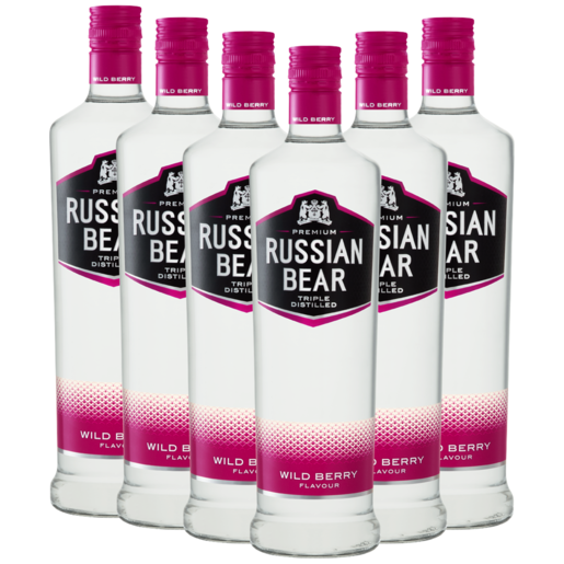 Russian Bear Wild Berry Vodka Bottles 6 x 750ml