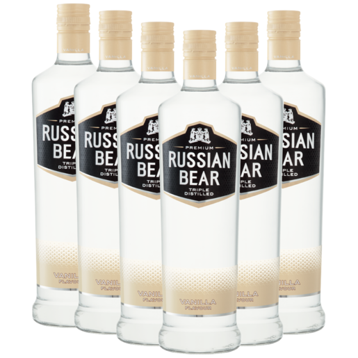 Russian Bear Vanilla Vodka Bottles 6 x 750ml