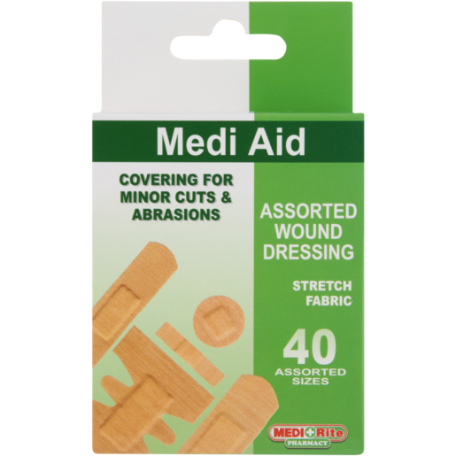 Medirite Pharmacy Medi Aid Assorted Stretch Fabric Plasters 40 Piece