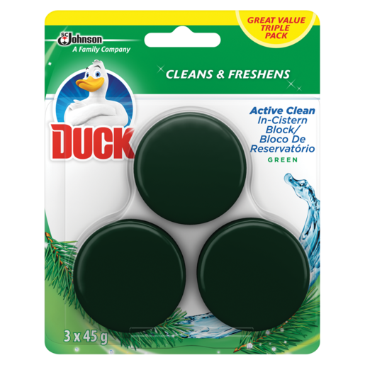 Duck Cleans & Freshens Green Toilet Block 3 x 45g