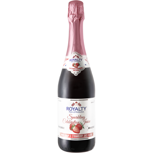 Royalty White Grape & Strawberry Flavoured Non-Alcoholic Sparkling Juice Bottle 750ml