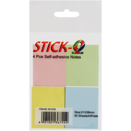 Stick O Self Adhesive Notes 200 Pack