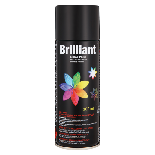Brilliant Black Gloss Spray Paint 300ml
