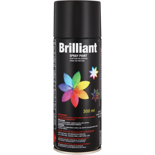 Brilliant High Heat Black Spray Paint Can 300ml