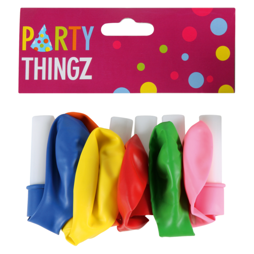 Party Thingz Assorted Balloons with Squeakers 6 Piece