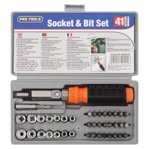 Pro Tools Socket And Bit Set 41 Piece