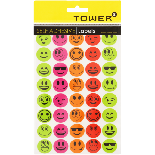 TOWER Faces Self-Adhesive Labels 200 Piece