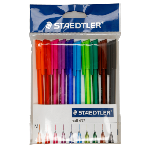 Staedtler Fluorescent Medium Ballpoint Pens 10 Pack