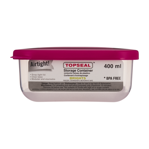 Topseal Brights Storage Container 400ml (Assorted Item - Supplied at Random)