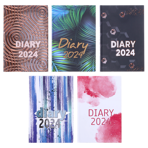 A5 Hard Cover Diary 2024 (Assorted Item - Supplied At Random)