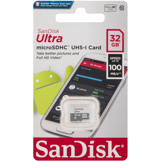 SanDisk Ultra Micro SD Class 10 Memory Card 32GB