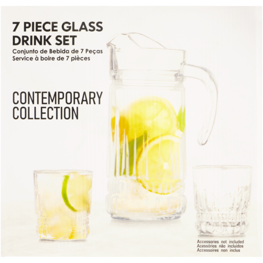Home Discovery Contemporary Collection Glass Drink Set 7 Piece 