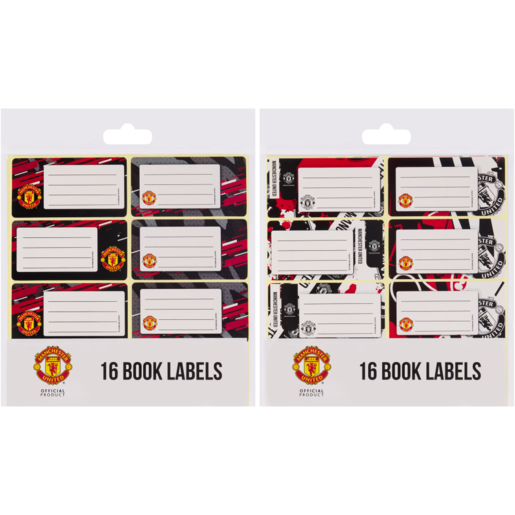 Manchester United Book Labels 16 Piece (Assorted Item - Supplied At Random)
