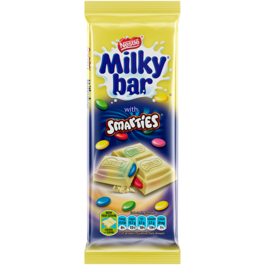 Milky Bar Smarties Chocolate Slab 80g